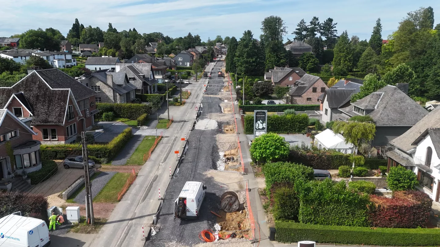 Travaux de voirie et réseaux enterrés à Ciney Avenue Schlogel