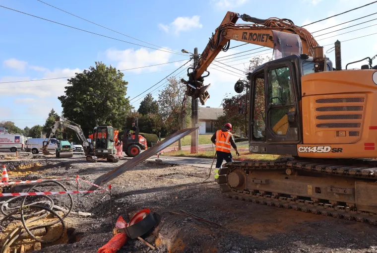 Travaux de voirie et réseaux enterrés à Ciney Avenue Schlogel