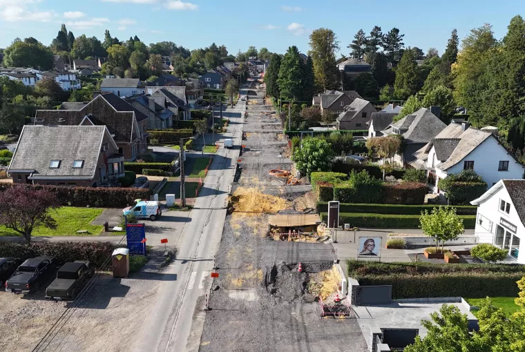 Travaux de voirie et réseaux enterrés à Ciney Avenue Schlogel